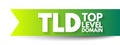 TLD - Top Level Domain is one of the domains at the highest level in the hierarchical Domain Name System of the Internet, acronym Royalty Free Stock Photo