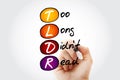 TLDR - Too Long Didn`t Read acronym Royalty Free Stock Photo