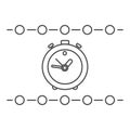 Time line icon. Alarm clock. Outline thin line illustration. alarm clock line icon. Present moment.