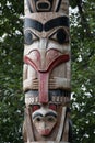 Tlingit Alaskan wood Carving sticking tongue out Royalty Free Stock Photo