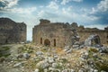 Tlos ruins and tombs, an ancient Lycian city near the town of Seydikemer, Mugla, Turkey. Royalty Free Stock Photo
