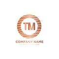 TM Initial Letter circle wood logo template vector