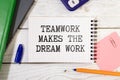 TMDW Teamwork makes dream work symbol. Concept words TMDW Teamwork makes dream work Royalty Free Stock Photo