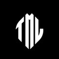 TML circle letter logo design with circle and ellipse shape. TML ellipse letters with typographic style. The three initials form a Royalty Free Stock Photo