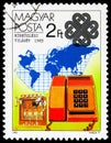 TMM-81 Telephone Service, World Communications Year serie, circa 1983 Royalty Free Stock Photo
