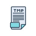 Color illustration icon for Tmp, collection and document Royalty Free Stock Photo