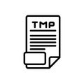 Black line icon for Tmp, collection and document Royalty Free Stock Photo