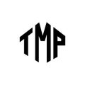 TMP letter logo design with polygon shape. TMP polygon and cube shape logo design. TMP hexagon vector logo template white and Royalty Free Stock Photo