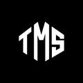 TMS letter logo design with polygon shape. TMS polygon and cube shape logo design. TMS hexagon vector logo template white and Royalty Free Stock Photo