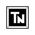 Black solid icon for Tn initial, case and brand Royalty Free Stock Photo