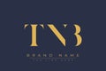 TNB abstract letter logo design Royalty Free Stock Photo