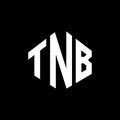 TNB letter logo design with polygon shape. TNB polygon and cube shape logo design. TNB hexagon vector logo template white and Royalty Free Stock Photo