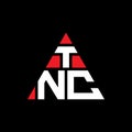 TNC triangle letter logo design with triangle shape. TNC triangle logo design monogram. TNC triangle vector logo template with red