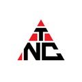 TNC triangle letter logo design with triangle shape. TNC triangle logo design monogram. TNC triangle vector logo template with red