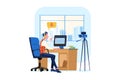 Live Stream and Podcast Illustration concept on white background Royalty Free Stock Photo