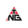 TNG triangle letter logo design with triangle shape. TNG triangle logo design monogram. TNG triangle vector logo template with red