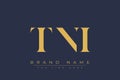 TNI abstract letter logo design Royalty Free Stock Photo