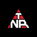 TNR triangle letter logo design with triangle shape. TNR triangle logo design monogram. TNR triangle vector logo template with red Royalty Free Stock Photo