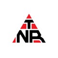 TNR triangle letter logo design with triangle shape. TNR triangle logo design monogram. TNR triangle vector logo template with red Royalty Free Stock Photo