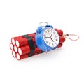 TNT, Dynamite time bomb on a white background. Royalty Free Stock Photo