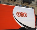 TNT express courier van in Turin Royalty Free Stock Photo
