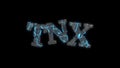 TNX fragmented writing background, 3d rendering