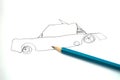 To be a child and to draw a car picture Royalty Free Stock Photo