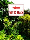 To the beach sign.This way to the beach tin sign old vintage retro rusted arrow