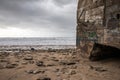 Beside to a casemate on French west coast beach Royalty Free Stock Photo