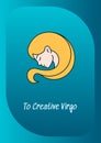 To creative virgo greeting card with color icon element Royalty Free Stock Photo