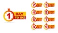 1 to 9 days to go. Sale countdown badges