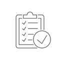 To do check list on clipboard linear icon on white background