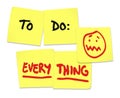 To Do Everything Words Sticky Notes Stress Overworked