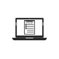 To do list, Check list document on laptop icon, computer with paper check list and to do list Royalty Free Stock Photo