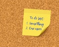 To do list on cork board background