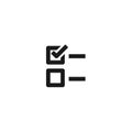 To do list icon design. two check box with check mark in first line symbol. simple clean professional business management concept