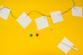 To do list for a kindergarten on a yellow background, place for text, a concept Royalty Free Stock Photo