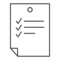 To-do list line icon. Check list with marks illustration isolated on white. Checklist box with a checking outline style