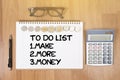 TO DO LIST - Make More Money Royalty Free Stock Photo