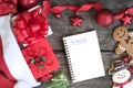 To do list in notebook with christmas background