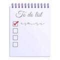 To do list notebook icon, cartoon style