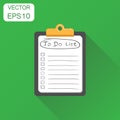 To do list notepad icon. Business concept task notebook