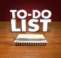 To Do List Notepad Words Organize Prioritize Jobs Tasks Projects Royalty Free Stock Photo