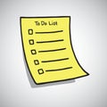 To Do List Paper Checklist. Hand Drawn Doodle. Vector Illustration