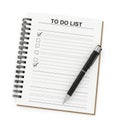 To do list with pen isolated on white background Royalty Free Stock Photo