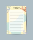 To-do list plan with flat design illustration. Templates for agendas, schedules, planners, notebooks, and more