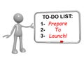 To do list prepare to launch on board Royalty Free Stock Photo