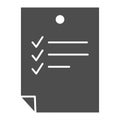 To-do list solid icon. Check list with marks illustration isolated on white. Checklist box with a checking glyph style