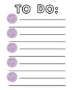 To do list template. Organizer and Schedule with place for Notes. Good for Kids.
