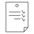 To-do list thin line icon. Check list with marks illustration isolated on white. Checklist box with a checking outline